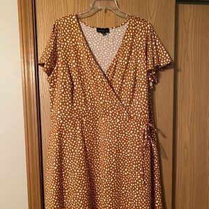 Mustard and White polka dot dress